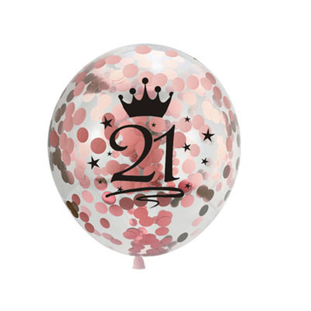 5 sztuk konfetti lateksowych balonów 12 cali na urodzinową imprezę - dekoracja rocznicowa 16 18 21 30 40 50 60 lat - Wianko - 6