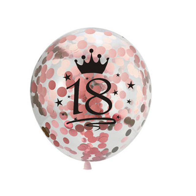 5 sztuk konfetti lateksowych balonów 12 cali na urodzinową imprezę - dekoracja rocznicowa 16 18 21 30 40 50 60 lat - Wianko - 5