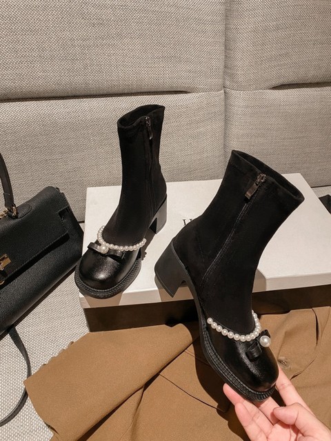 Nowe, jesienne buty damskie - śliczne buty 2021 zimowe, okrągły czubek, Markowe perłowe bow-knot buty - Wianko - 17