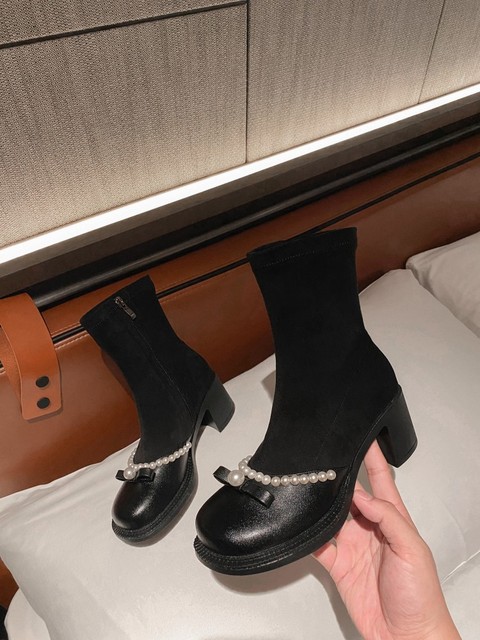 Nowe, jesienne buty damskie - śliczne buty 2021 zimowe, okrągły czubek, Markowe perłowe bow-knot buty - Wianko - 16
