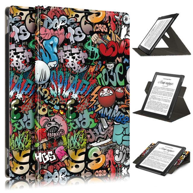 Etui obrotowe ze stojakiem PocketBook InkPad Lite, skóra PU, czarna - Wianko - 10