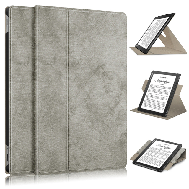 Etui obrotowe ze stojakiem PocketBook InkPad Lite, skóra PU, czarna - Wianko - 14