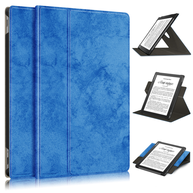 Etui obrotowe ze stojakiem PocketBook InkPad Lite, skóra PU, czarna - Wianko - 12