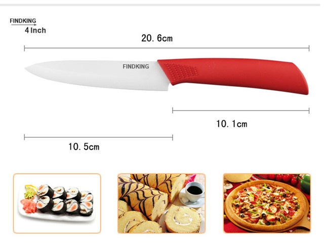 Zestaw noży kuchennych ceramicznych z cyrkonu - 3, 4 i 5 cali + obieraczka + okładki - Wianko - 4