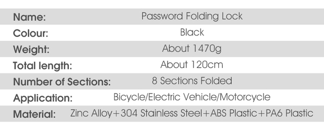WEST BIKING składana blokada hasła rowerowa z zabezpieczeniem przeciw kradzieży - MTB, rower szosowy, motocykl, elektryczna - Wianko - 4