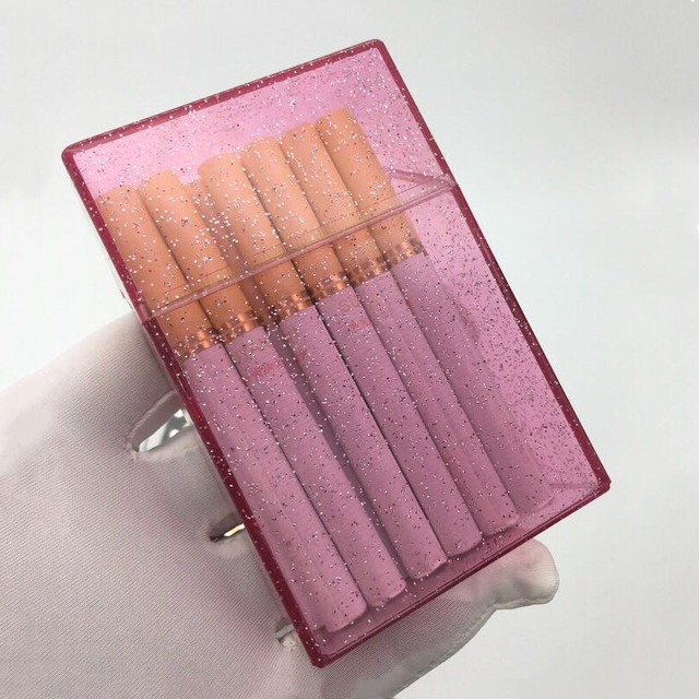 5 kolorów Slim przezroczysta papierośnica z pokrywą, przenośna opaska na 20 paczek papierosów dla kobiet - Wianko - 3