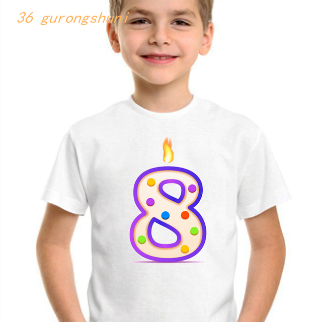 Koszulka urodzinowa dla dziewczynki - śliczny cartoon T-shirt numer 5 w kawaii stylu - Wianko - 8