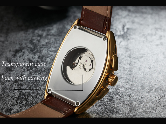 Zegarek męski SEWOR moda Tourbillon automatyczny mechaniczny, Tonneau Case, faza księżyca, małe sekundy - Wianko - 4