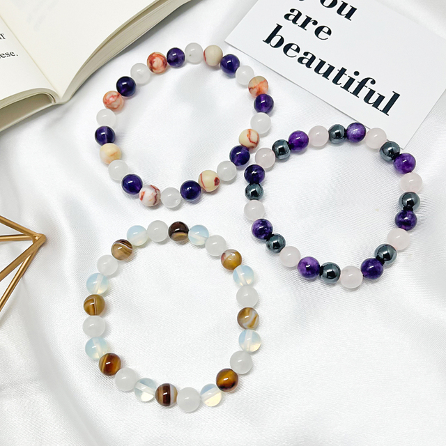 Pleciona bransoletka z naturalnym kamieniem perła i paciorkami - czarujący dodatek dla par i przyjaciół, prezent 2021 - Wianko - 7