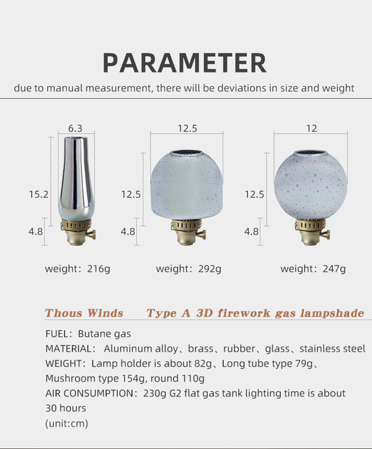 Lampa gazowa turystyczna Lumiere 3D zewnętrzna latarnia z szklanym kloszem - Wianko - 4