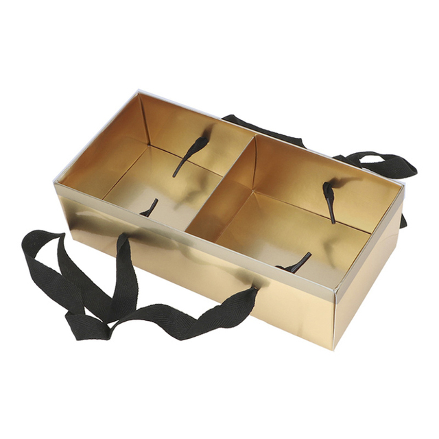 Pudełko na prezenty Packag złoty czarny - przenośne pudełko na kwiaty i inne prezenty dla Dzień Matki, komunii, narodzin i innych okazji - Wianko - 13