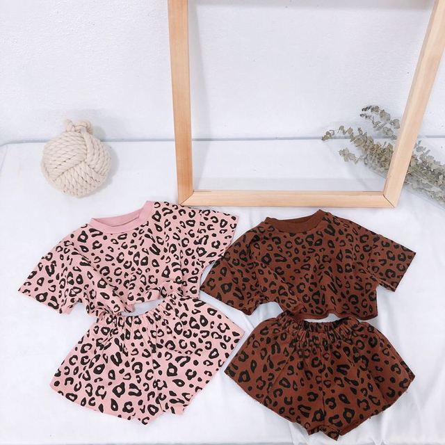 Nowy zestaw leopardowych topów + spodenki dla dziewczynki, 1-6 lat, moda letnia, bawełna - Wianko - 26