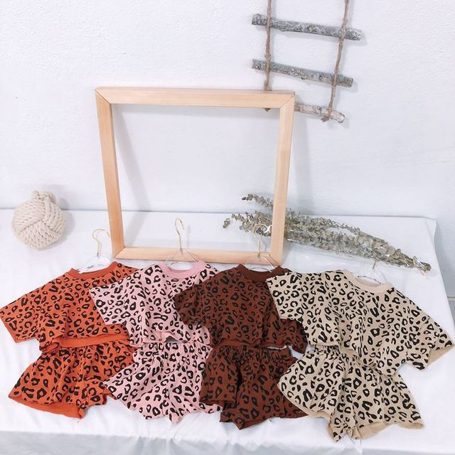 Nowy zestaw leopardowych topów + spodenki dla dziewczynki, 1-6 lat, moda letnia, bawełna - Wianko - 23