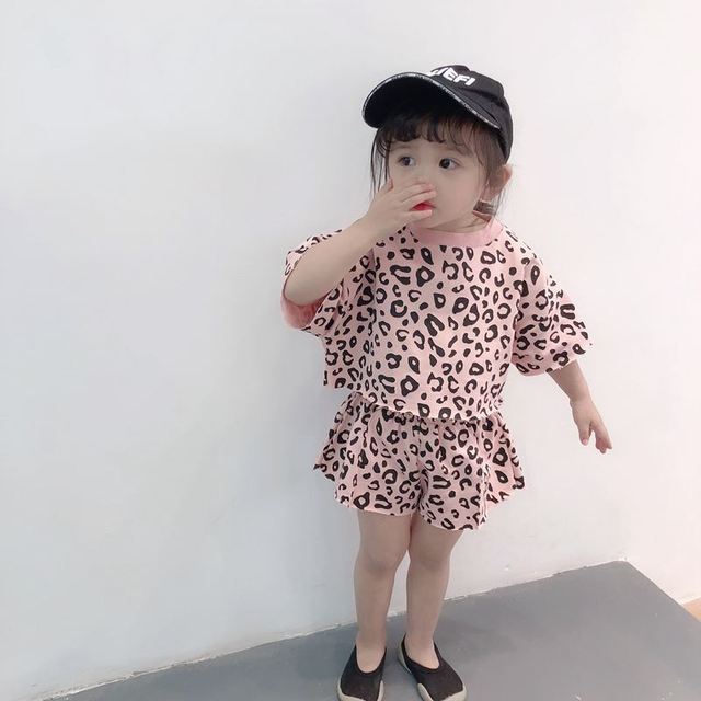 Nowy zestaw leopardowych topów + spodenki dla dziewczynki, 1-6 lat, moda letnia, bawełna - Wianko - 20