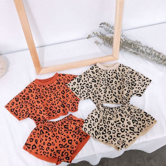 Nowy zestaw leopardowych topów + spodenki dla dziewczynki, 1-6 lat, moda letnia, bawełna - Wianko - 25