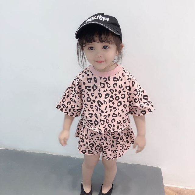 Nowy zestaw leopardowych topów + spodenki dla dziewczynki, 1-6 lat, moda letnia, bawełna - Wianko - 21