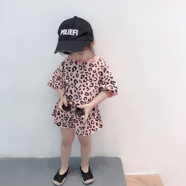 Nowy zestaw leopardowych topów + spodenki dla dziewczynki, 1-6 lat, moda letnia, bawełna - Wianko - 19