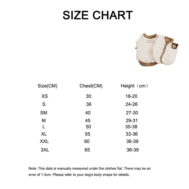 Kardigan zimowy dla małych psów z nadrukiem niedźwiedzia z koreańskiej bawełny w casualowym stylu - Wianko - 1