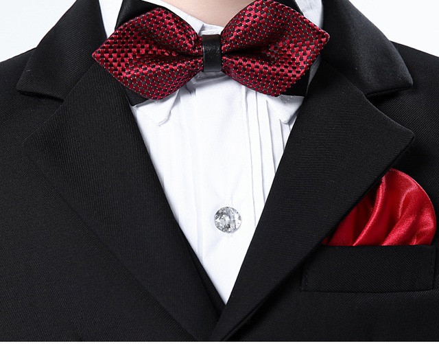 Wysokiej jakości garnitur na wesele dla chłopców - formalna sukienka i marynarka w stylu Gentleman z koszulą, spodniami i muszką - 4 sztuki - Wianko - 25