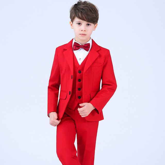 Wysokiej jakości garnitur na wesele dla chłopców - formalna sukienka i marynarka w stylu Gentleman z koszulą, spodniami i muszką - 4 sztuki - Wianko - 15