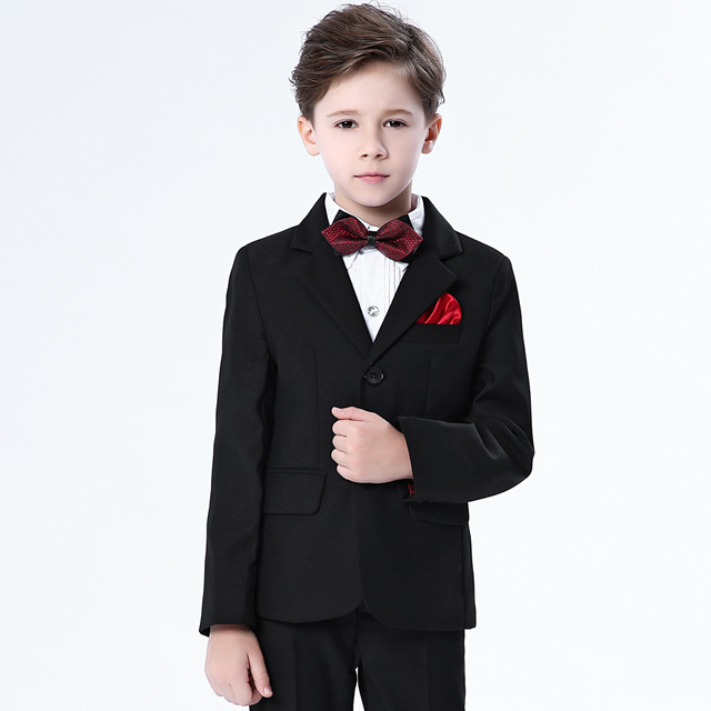 Wysokiej jakości garnitur na wesele dla chłopców - formalna sukienka i marynarka w stylu Gentleman z koszulą, spodniami i muszką - 4 sztuki - Wianko - 22