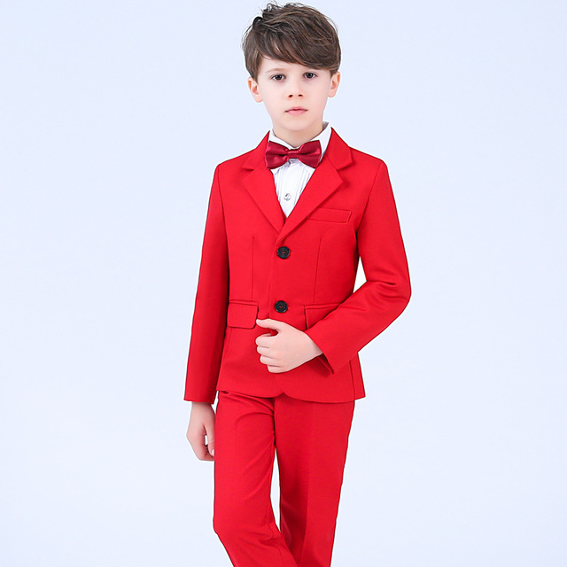 Wysokiej jakości garnitur na wesele dla chłopców - formalna sukienka i marynarka w stylu Gentleman z koszulą, spodniami i muszką - 4 sztuki - Wianko - 13