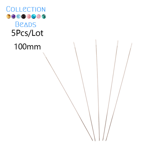 Igła z dużym uchem zakrzywiona, otwarta 80mm, 100mm, 120mm - 5 sztuk. Narzędzie do tworzenia biżuterii, metalowe kołki, szycie - Wianko - 6