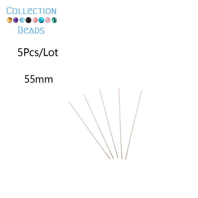 Igła z dużym uchem zakrzywiona, otwarta 80mm, 100mm, 120mm - 5 sztuk. Narzędzie do tworzenia biżuterii, metalowe kołki, szycie - Wianko - 4