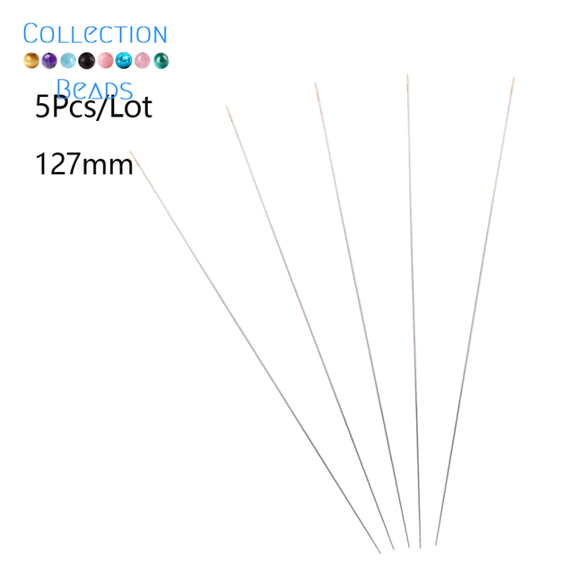 Igła z dużym uchem zakrzywiona, otwarta 80mm, 100mm, 120mm - 5 sztuk. Narzędzie do tworzenia biżuterii, metalowe kołki, szycie - Wianko - 8