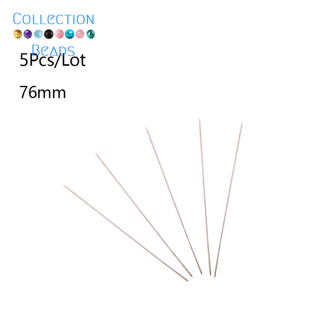 Igła z dużym uchem zakrzywiona, otwarta 80mm, 100mm, 120mm - 5 sztuk. Narzędzie do tworzenia biżuterii, metalowe kołki, szycie - Wianko - 5