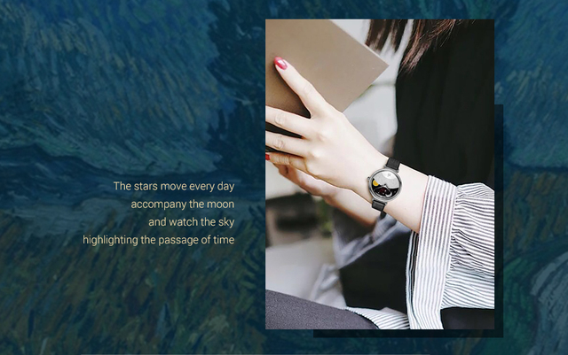 Shengke 2019 luksusowy zegarek damska Starry Sky z diamentami, skórzany pasek - Wianko - 3