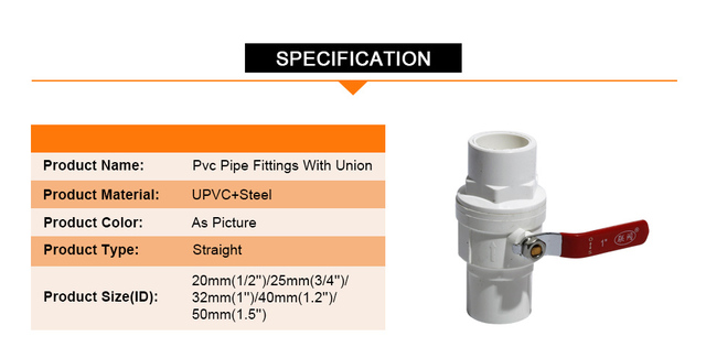 Rura łącznikowa PVC-U o średnicy 20/25/32/40/50mm z gwintem 1/2'', 3/4'', 1'' i 1.5'' - połączenia wodne DIY - Wianko - 1