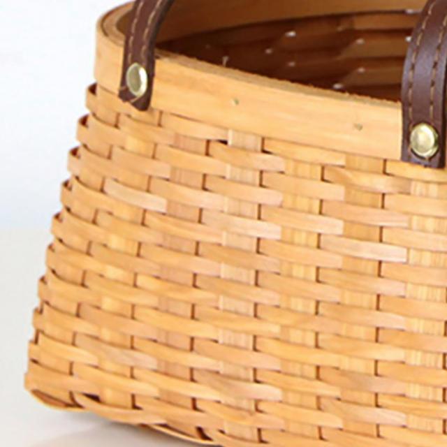 Koszyk na owoce z uchwytem, drewnianym odzież Organizerem i wiklinowym koszem do suszenia prania - Wianko - 8
