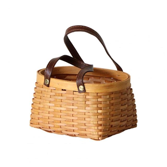 Koszyk na owoce z uchwytem, drewnianym odzież Organizerem i wiklinowym koszem do suszenia prania - Wianko - 10