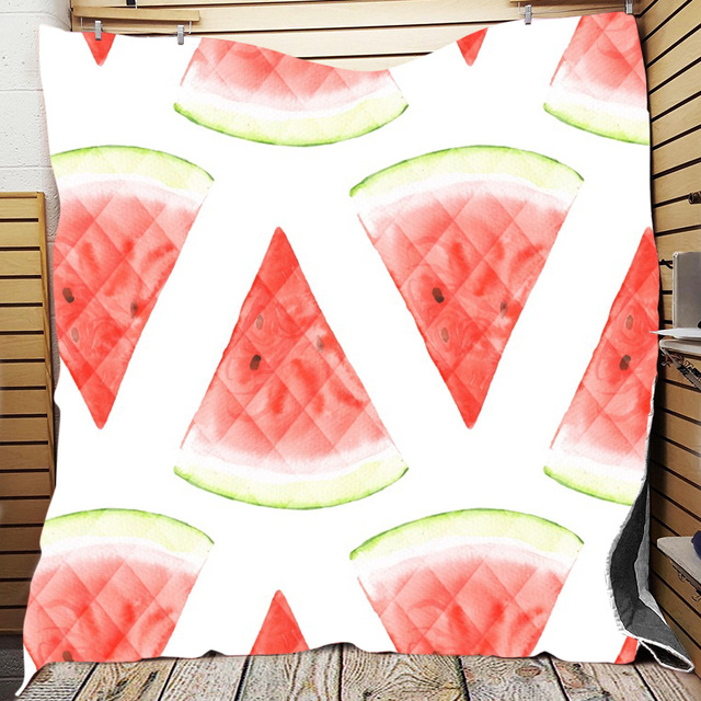 Kołdra z wzorem 3D owoców - arbuz, z ciepłą tkaniną na jesień i zimę, idealna dekoracja domu - Wianko - 5