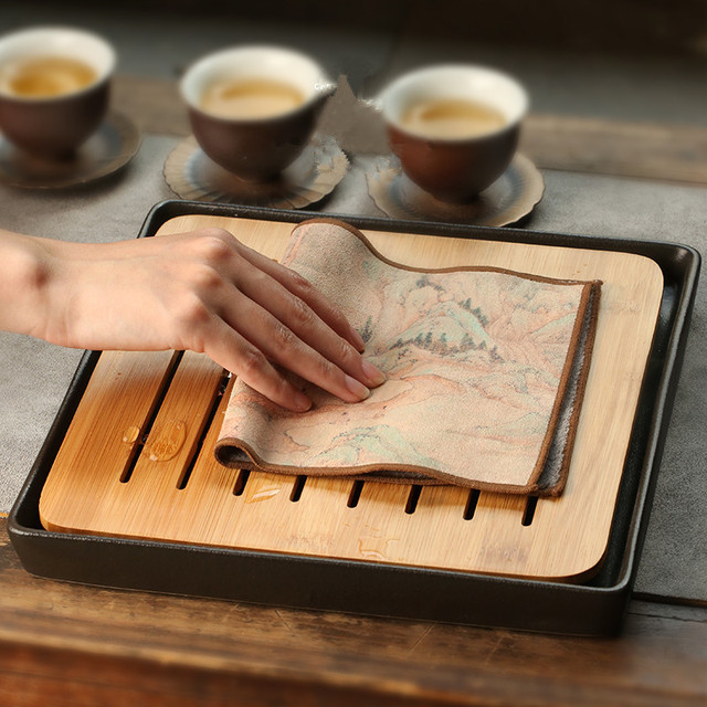 Ręcznik kuchenny z zamszowym wykończeniem - maty do herbaty i akcesoria Kung Fu - Wianko - 8