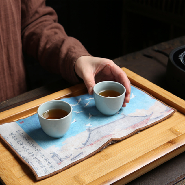 Ręcznik kuchenny z zamszowym wykończeniem - maty do herbaty i akcesoria Kung Fu - Wianko - 5
