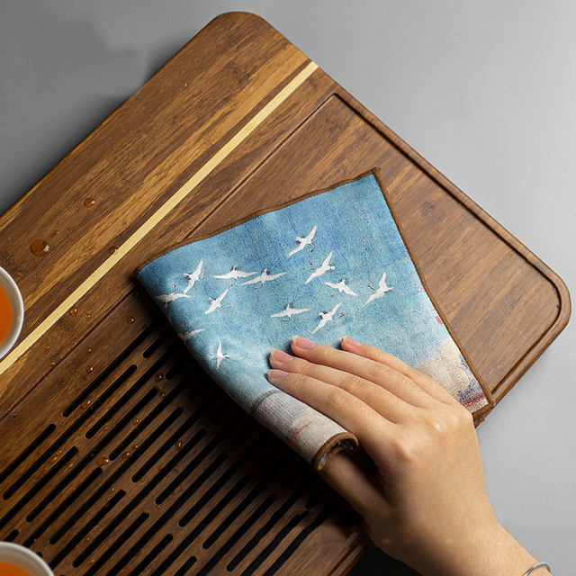 Ręcznik kuchenny z zamszowym wykończeniem - maty do herbaty i akcesoria Kung Fu - Wianko - 9