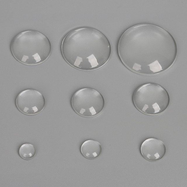 50 sztuk okrągłych płaskich przezroczystych szklanych kaboszonów do tworzenia biżuterii DIY Photo Pendants - taca ustawienia różne rozmiary (8/10/12/14/16/18/20/25/30mm) - Wianko - 1