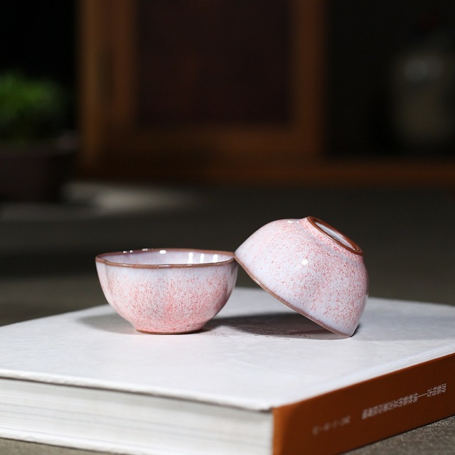 Zestaw 4 filiżanek na herbatę z oryginalnej Yixing purpurowej gliny - ręcznie wykonane, małe miseczki, akcesoria do herbaty, 50ml - Wianko - 1