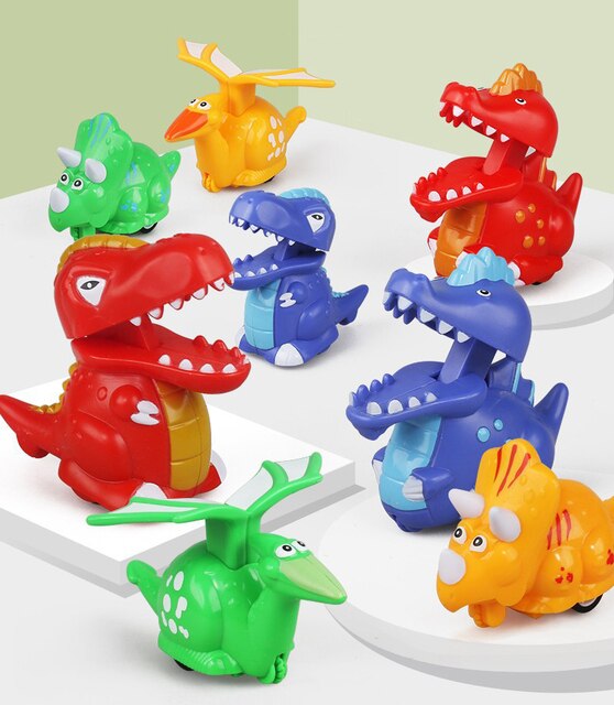Zabawkowe dinozaury dla niemowląt - edukacyjne zwierzęta pełzające z samochodami - Wianko - 21
