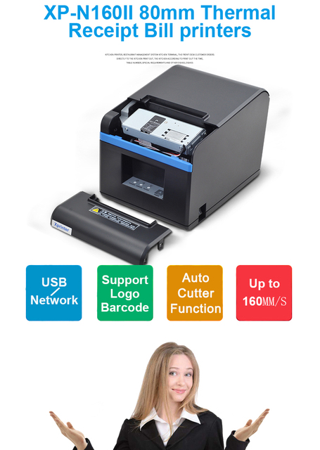 Termiczna drukarka paragonów 80mm z automatycznym obcinaczem USB/Ethernet/Bluetooth/WiFi - Wianko - 8