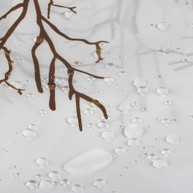 Zasłona prysznicowa z motywem tropikalnych roślin liściastych - 2 sztuki, wodoodporna tkanina, mata antypoślizgowa - Wianko - 13