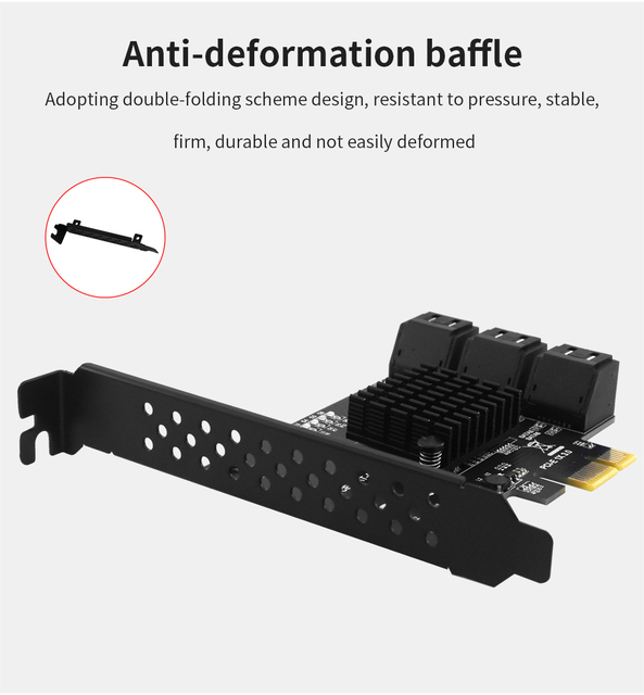 Karta rozszerzeń SATA3.0 TISHRIC 6Gb/s PCIE 1X z 2/4/6/10 portami SATA Riser do SSD - Wianko - 13