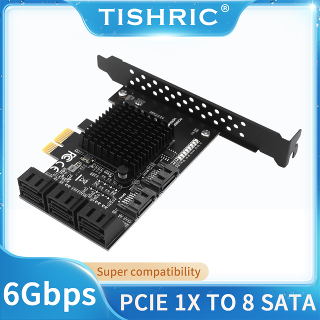 Karta rozszerzeń SATA3.0 TISHRIC 6Gb/s PCIE 1X z 2/4/6/10 portami SATA Riser do SSD - Wianko - 4