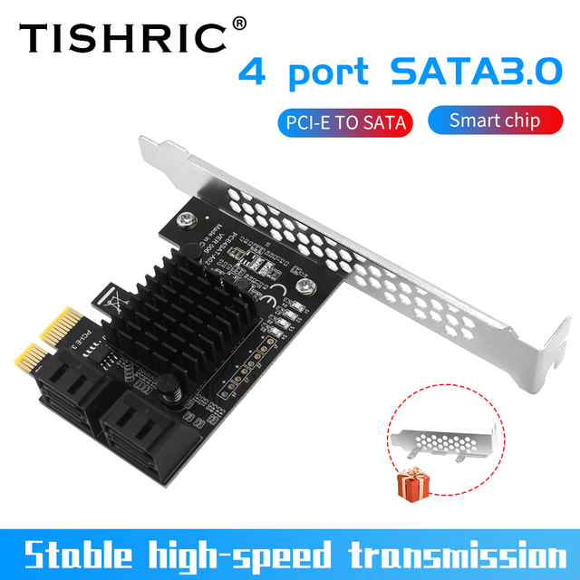 Karta rozszerzeń SATA3.0 TISHRIC 6Gb/s PCIE 1X z 2/4/6/10 portami SATA Riser do SSD - Wianko - 2