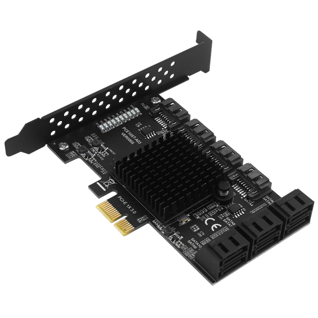 Karta rozszerzeń SATA3.0 TISHRIC 6Gb/s PCIE 1X z 2/4/6/10 portami SATA Riser do SSD - Wianko - 10