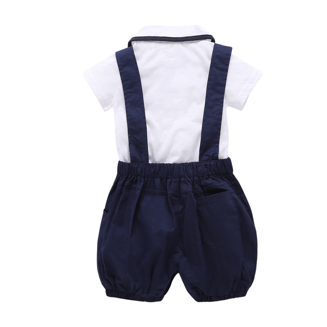2020 Kombinezon chłopięcy z krótkim rękawem i T-shirtem dla niemowlaka z zestawem letnim garniturka (2 sztuki) - Wianko - 4