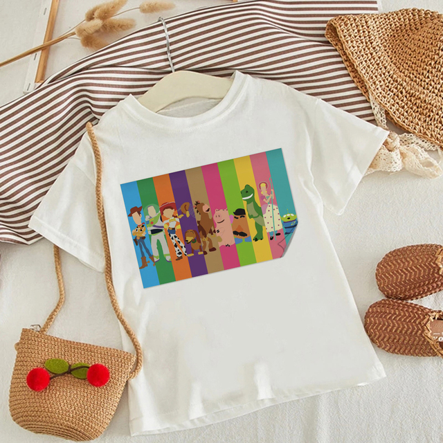 Nowa koszulka Disney Toy Story z kowbojem Woody dla dzieci - casualowy T-shirt z nadrukiem Harajuku o luźnym kroju - Wianko - 19