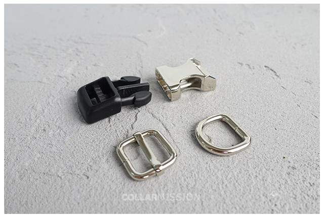 Metalowa klamra + dopasowywalna klamra + D pierścień (zestaw) dla majsterkowiczów - sprzęt środowiskowy dla szczeniaka 20mm - Wianko - 7